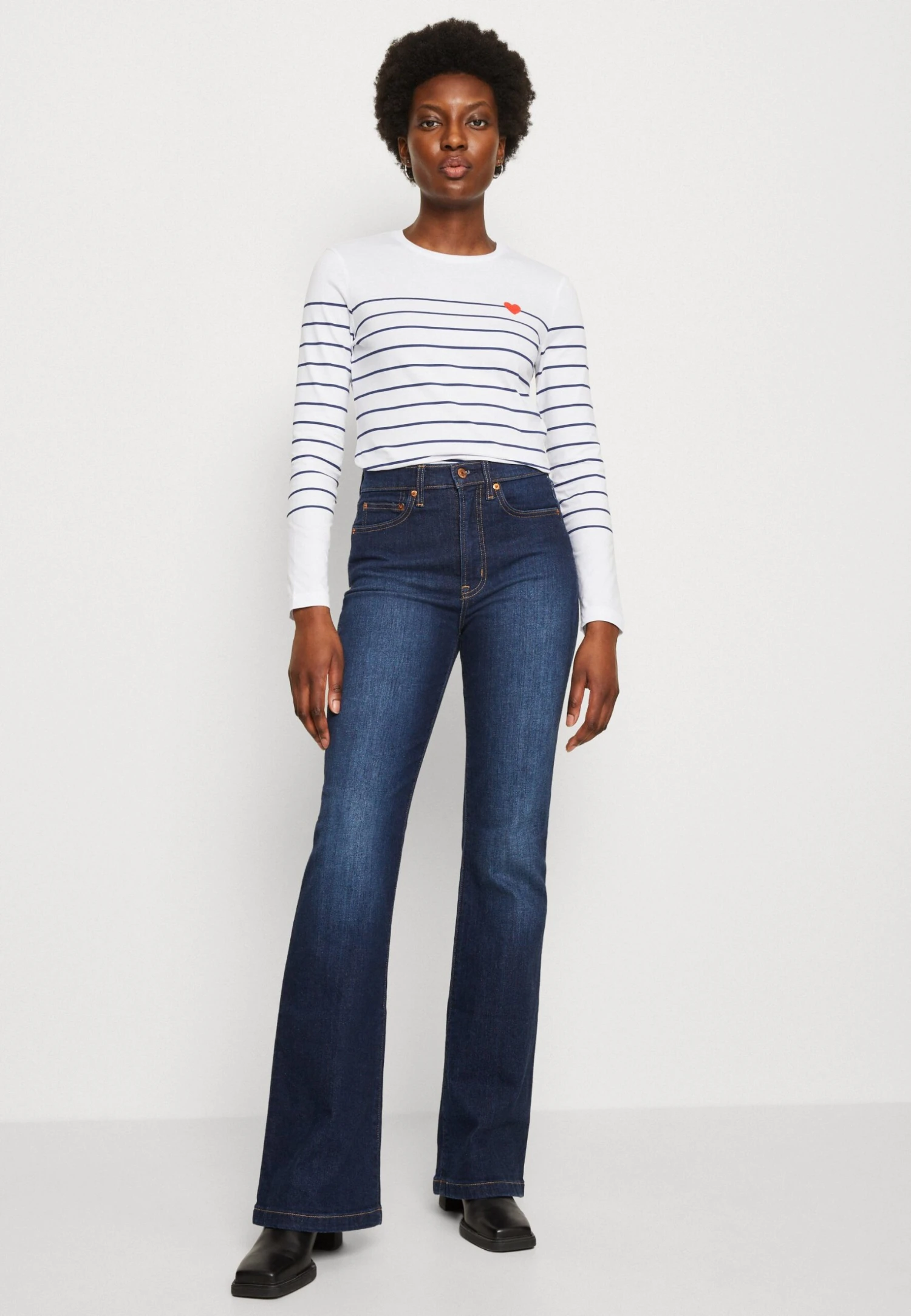 Anna Field Longsleeve - White/Dark Blue 6 Anna Field Longsleeve - White/Dark Blue - Afbeelding 4