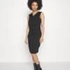 Drapped Neckline Smart Bodycon Sleeveless Mini Dress - Jerseyjurk - Black 2 Drapped Neckline Smart Bodycon Sleeveless Mini Dress - Jerseyjurk - Black -Anna Field 172e59578b62453284a60ba5da8b6274