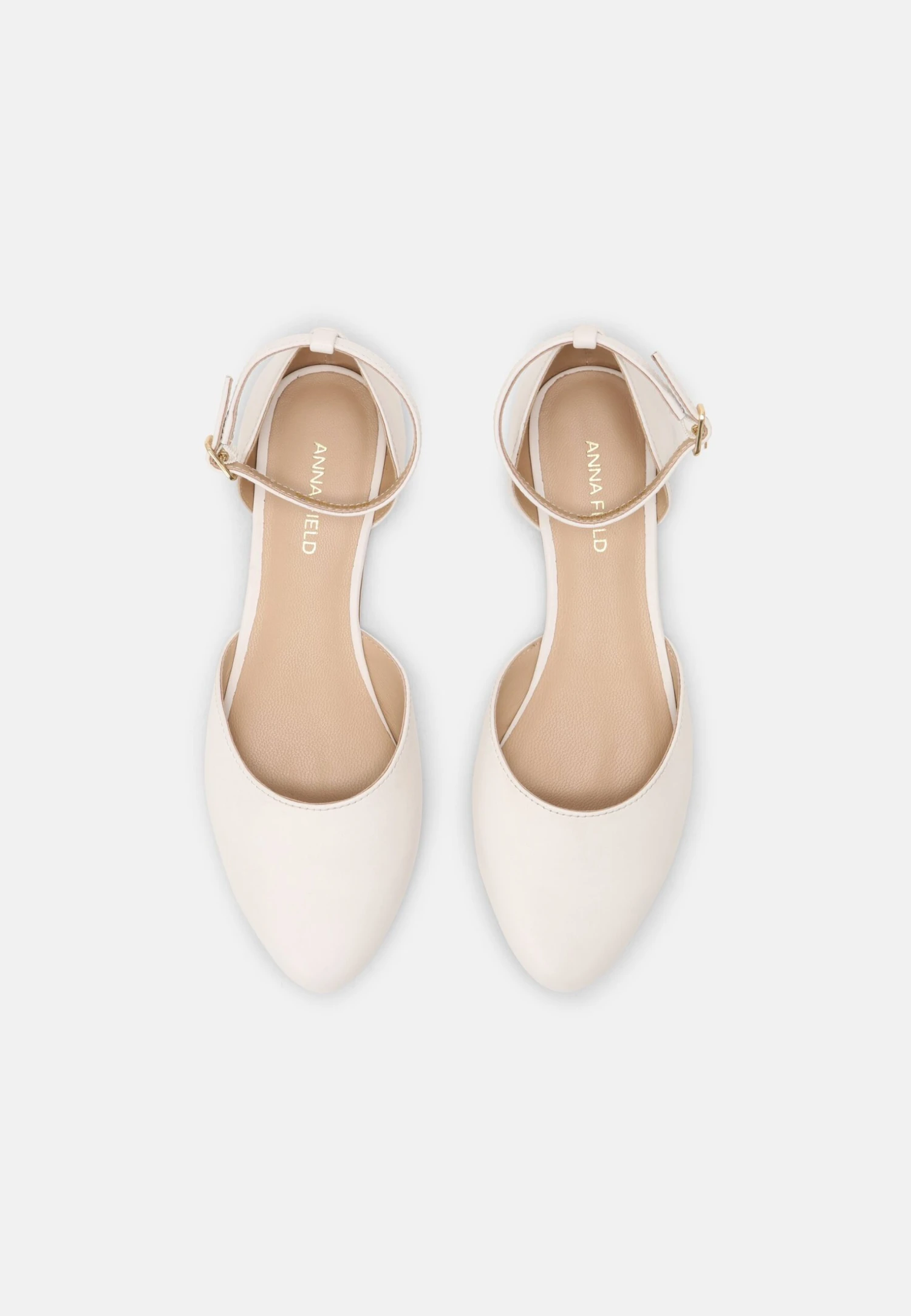 Leather - Ballerina'S Met Enkelbandjes -White 7 Leather - Ballerina'S Met Enkelbandjes -White - Afbeelding 5