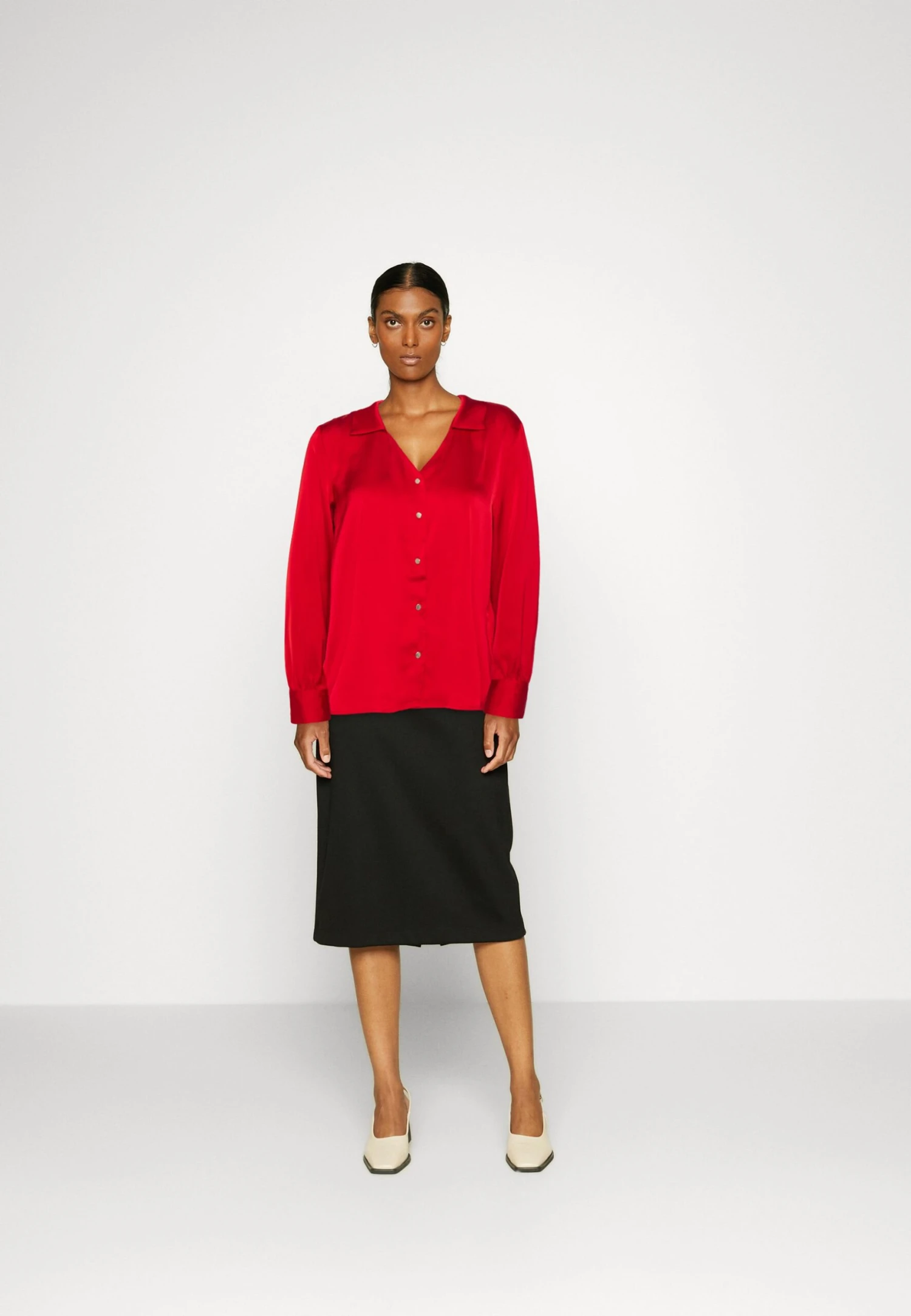 Anna Field Overhemdblouse - Red 4 Anna Field Overhemdblouse - Red - Afbeelding 2
