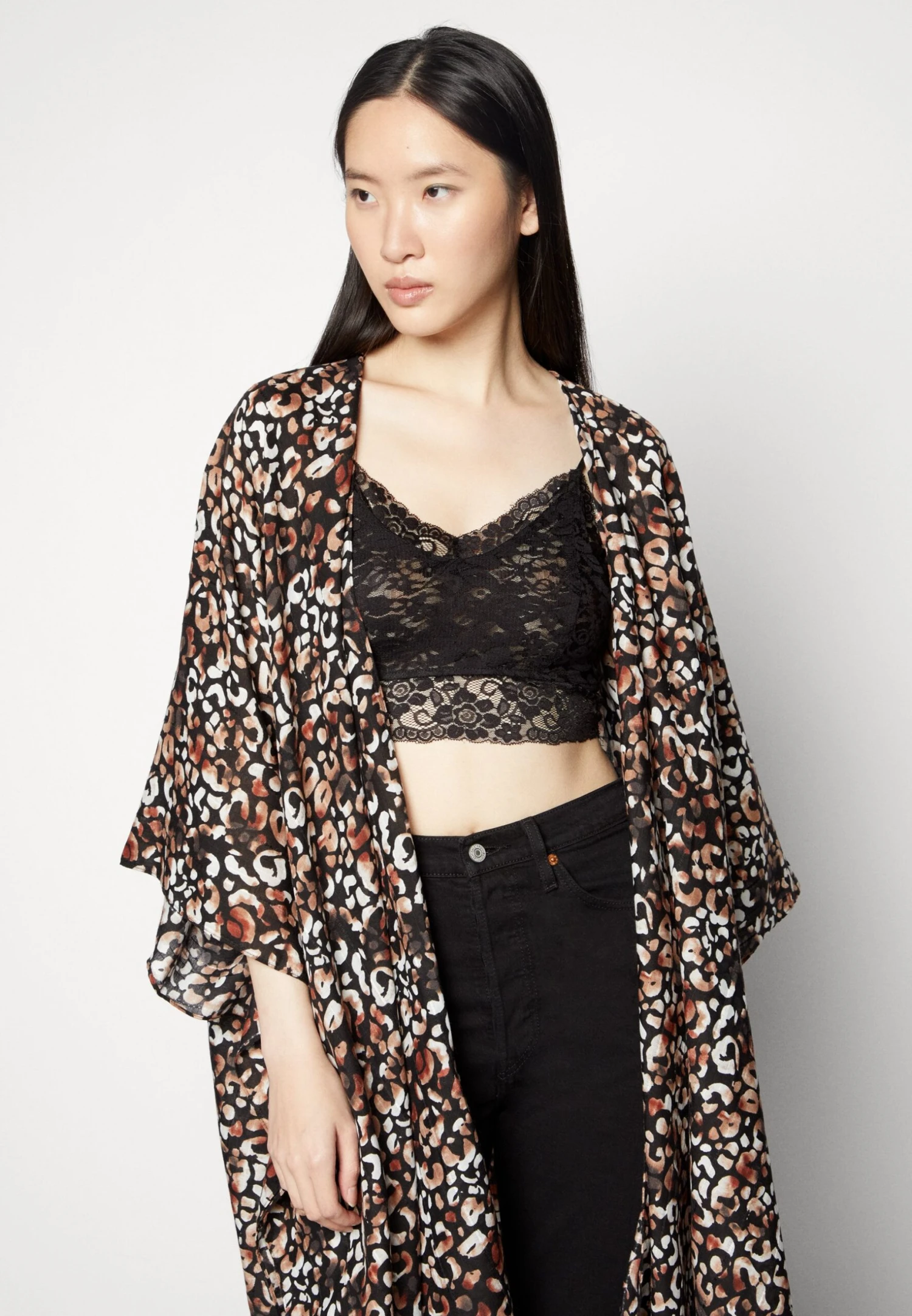 Anna Field Poncho - Brown/Black 6 Anna Field Poncho - Brown/Black - Afbeelding 4