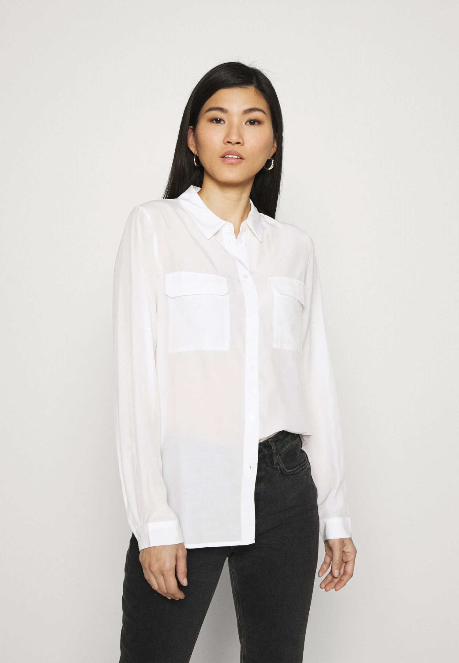 Anna Field Basic Blouse With Front Pockets - Overhemdblouse - Offwhite 3 Anna Field Basic Blouse With Front Pockets - Overhemdblouse - Offwhite