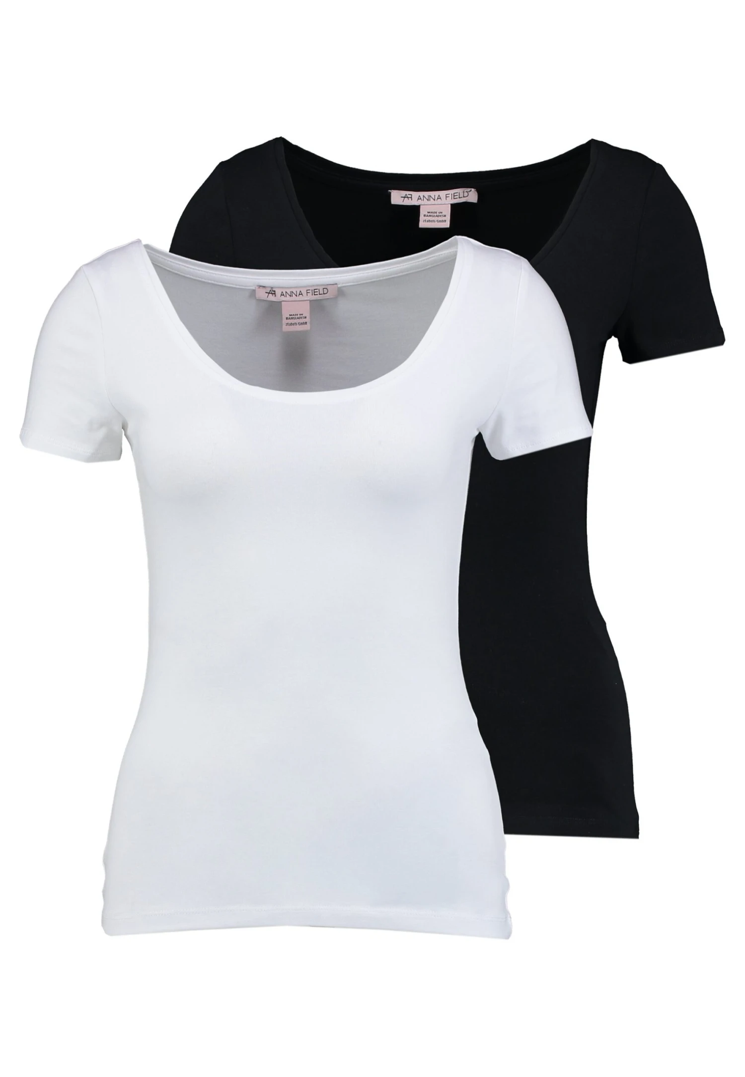 Anna Field 2 Pack- T-Shirt Basic - Black/White 3 Anna Field 2 Pack- T-Shirt Basic - Black/White