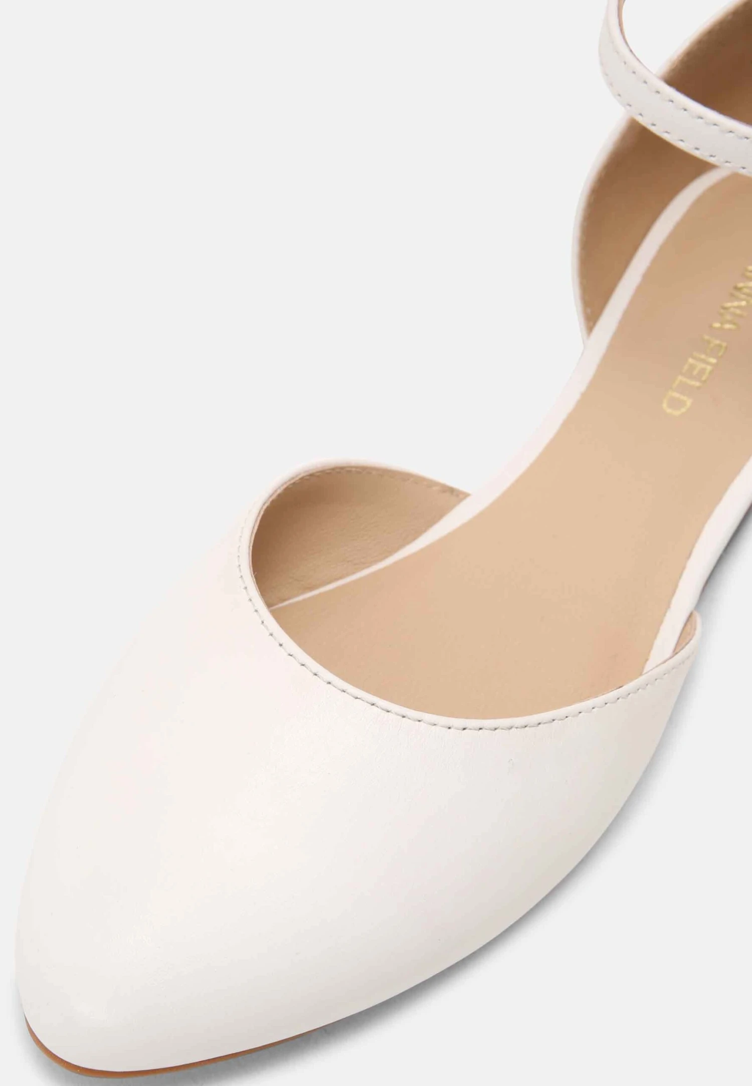 Leather - Ballerina'S Met Enkelbandjes -White 8 Leather - Ballerina'S Met Enkelbandjes -White - Afbeelding 6