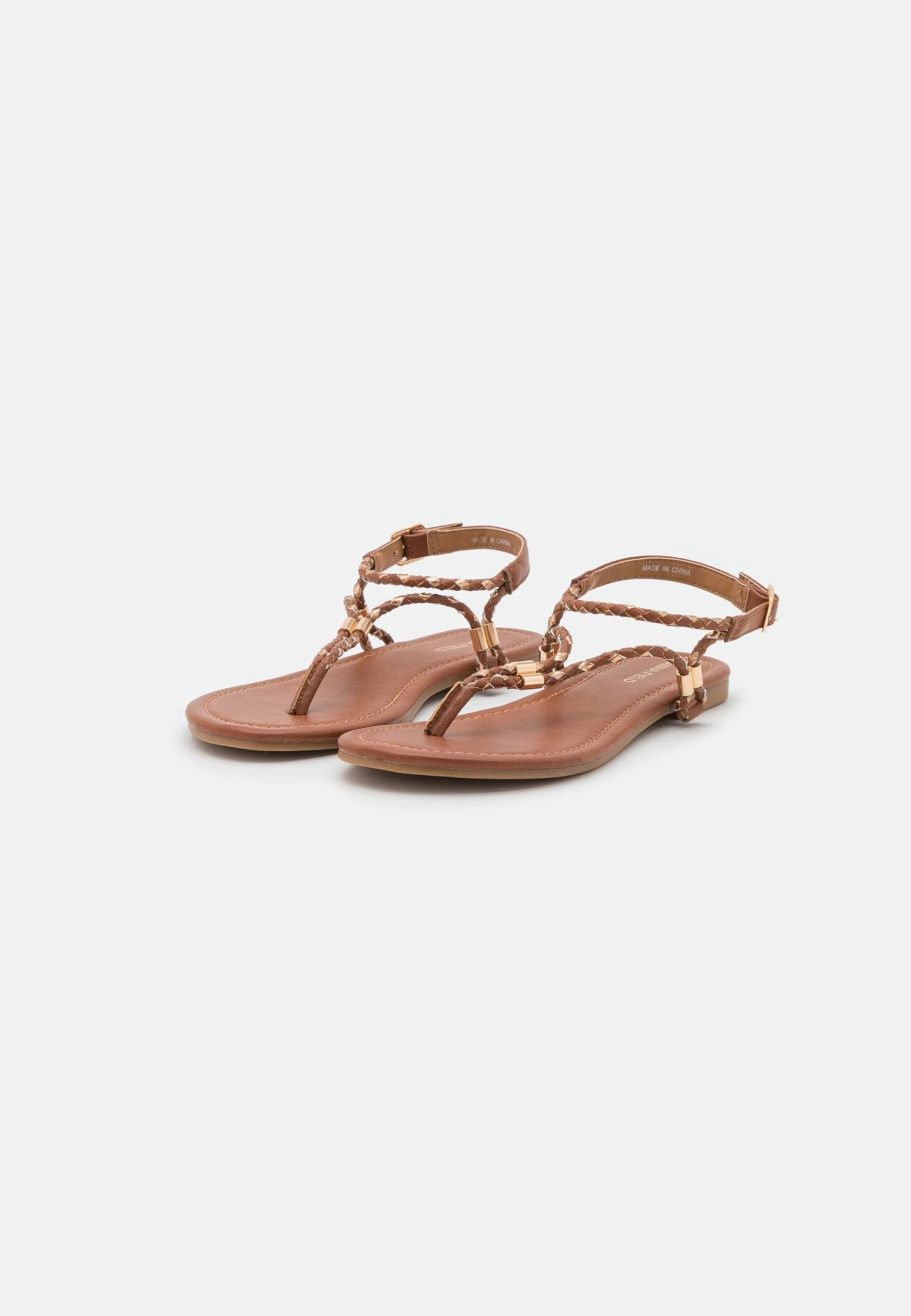 Anna Field Teensandalen - Cognac/Gold 5 Anna Field Teensandalen - Cognac/Gold - Afbeelding 3