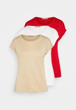 Anna Field 3 Pack - T-Shirt Basic - Beige/Off-White/Red 16 Anna Field 3 Pack - T-Shirt Basic - Beige/Off-White/Red -Anna Field aedc07226f6b43aab232c16e6322bb39