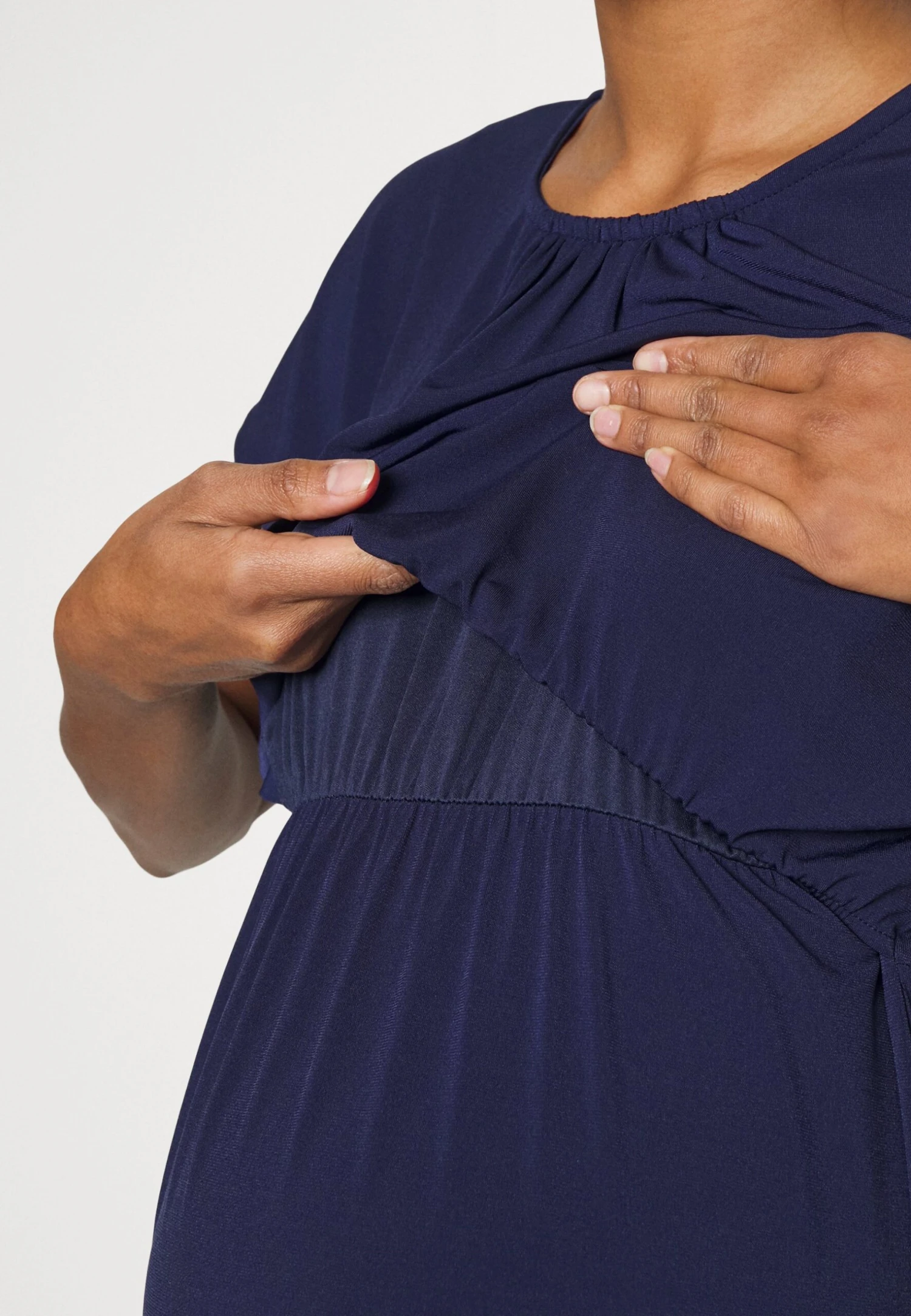 Fit And Flare Flowy Dropped Shoulder- Jerseyjurk - Dark Blue 8 Fit And Flare Flowy Dropped Shoulder- Jerseyjurk - Dark Blue - Afbeelding 6