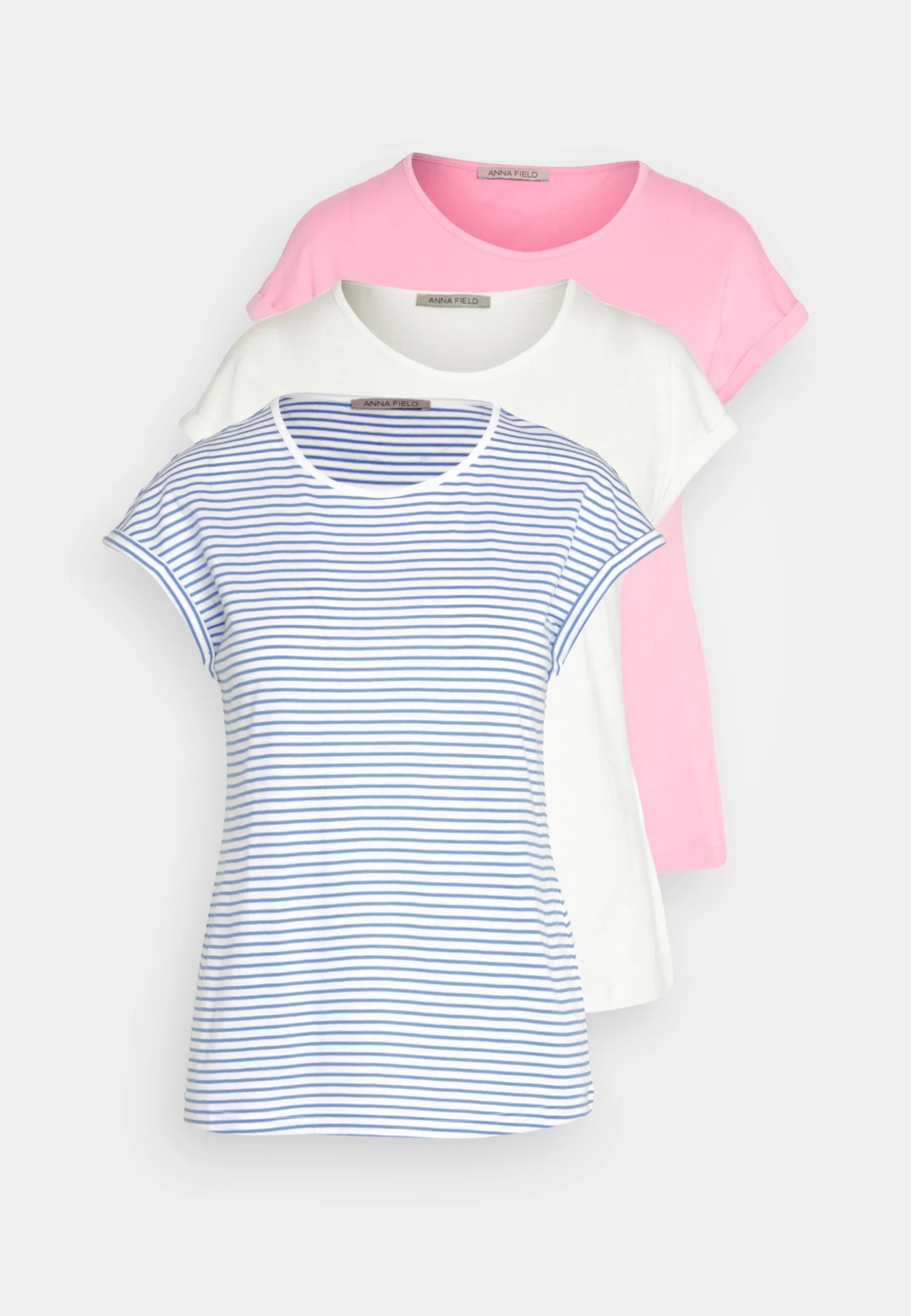 Anna Field 3 Pack - T-Shirt Print - White/Pink/Off-White 9 Anna Field 3 Pack - T-Shirt Print - White/Pink/Off-White - Afbeelding 7