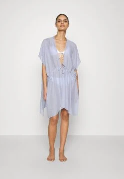 Anna Field Printed Short Kimono / 606 - Khaki_003 - Off-White - Strandaccessoire - 502 - Blue