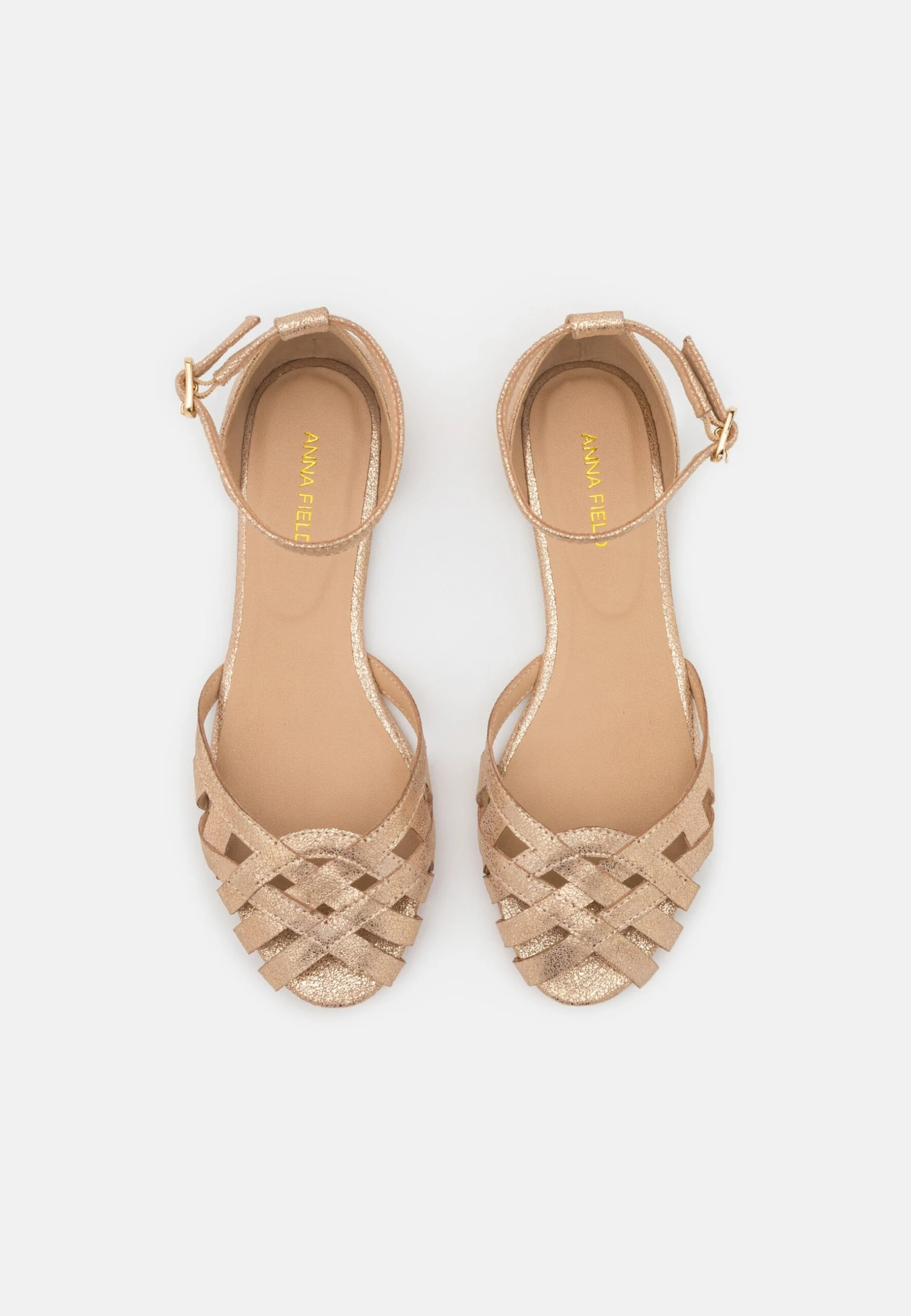 Leather- Peeptoe Ballerina'S - Gold 8 Leather- Peeptoe Ballerina'S - Gold - Afbeelding 6