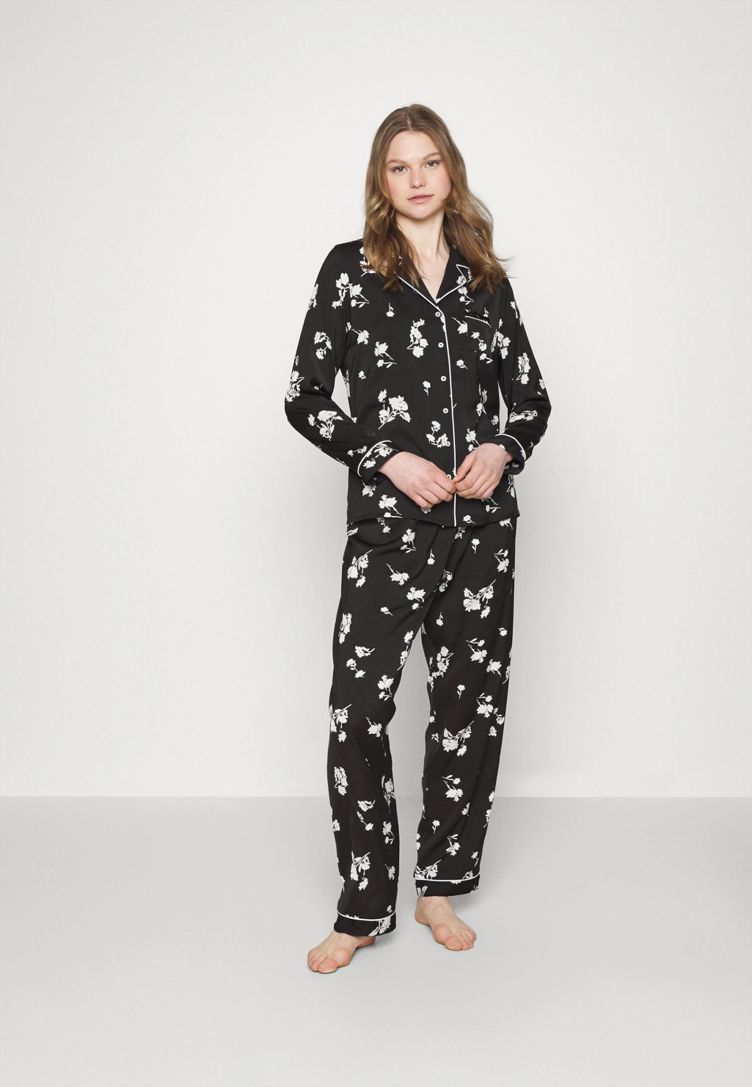 Anna Field Set - Pyjama - Black/Offwhite 4 Anna Field Set - Pyjama - Black/Offwhite - Afbeelding 2