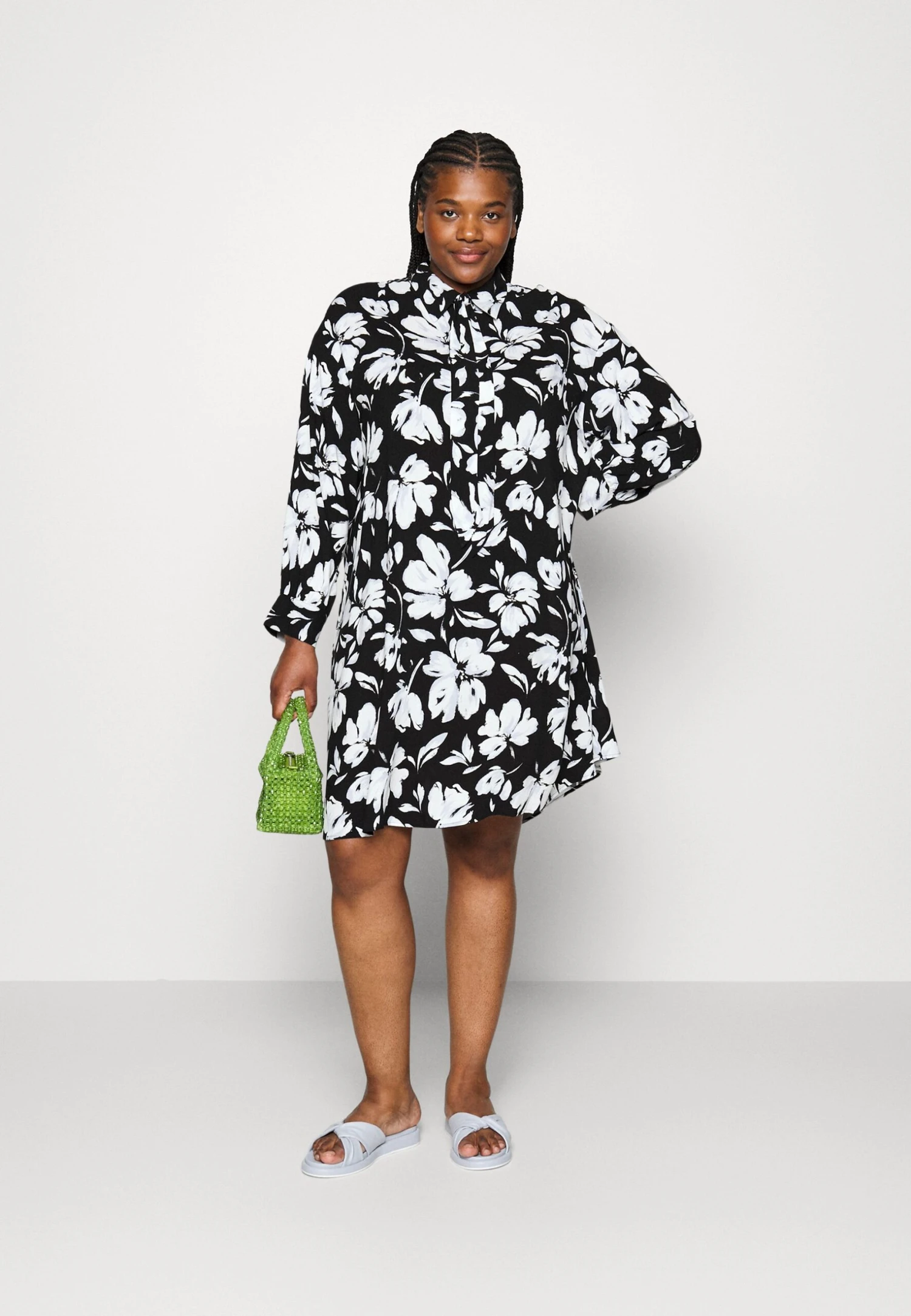 Blousejurk -Black/White 4 Blousejurk -Black/White - Afbeelding 2