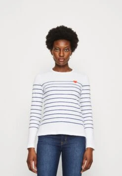 Anna Field Longsleeve - White/Dark Blue
