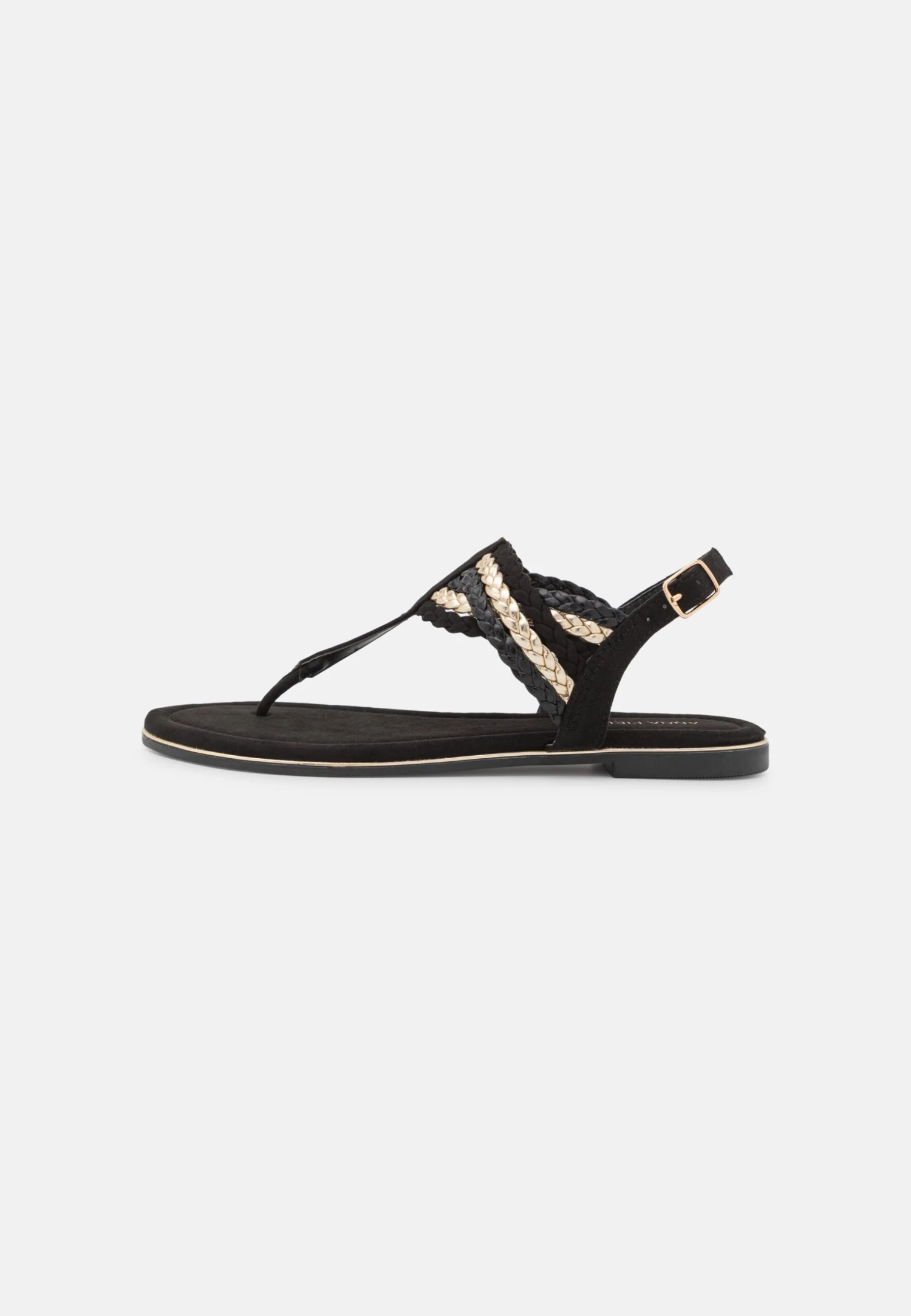 Anna Field Teensandalen - Black/Gold 4 Anna Field Teensandalen - Black/Gold - Afbeelding 2