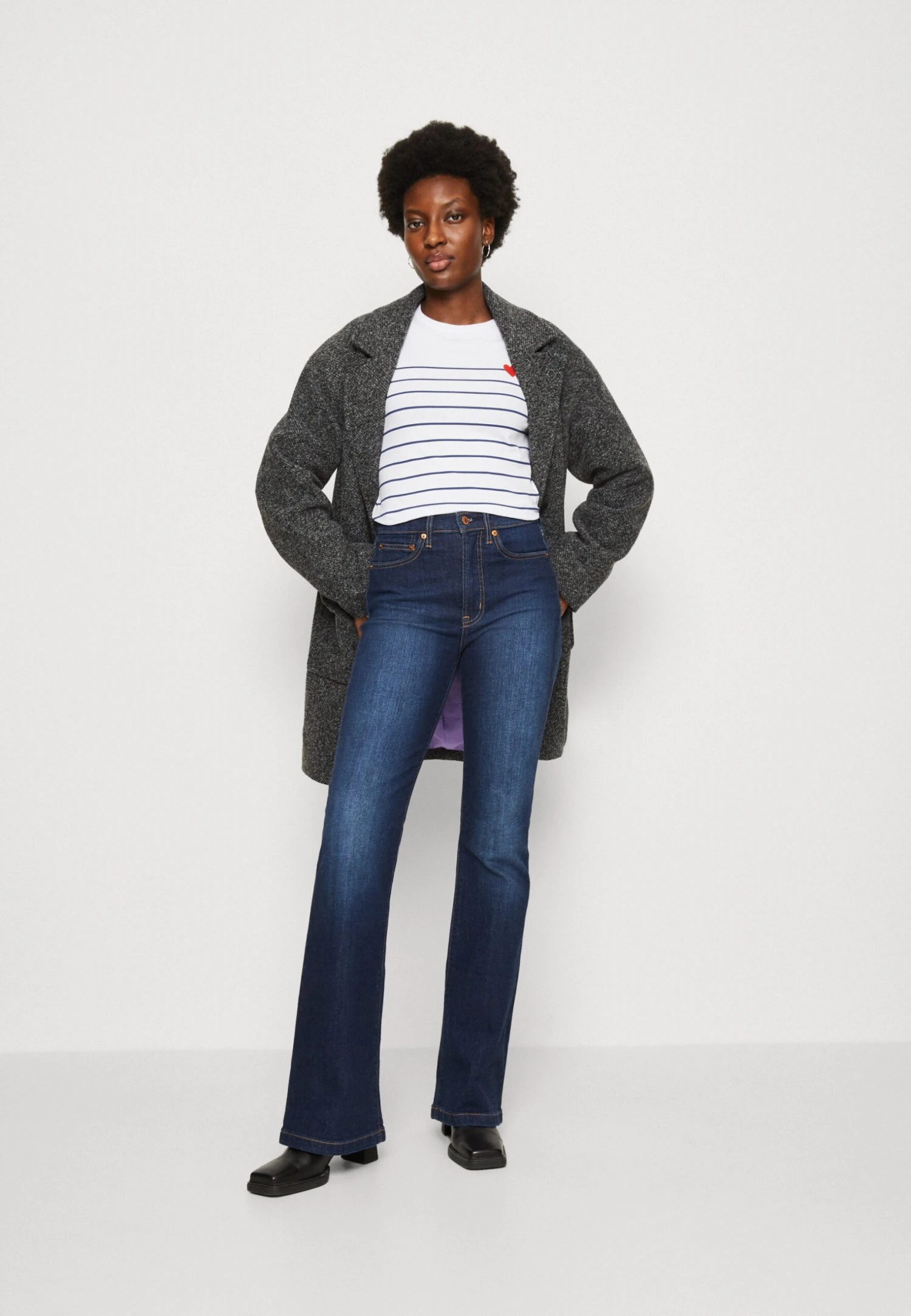 Anna Field Longsleeve - White/Dark Blue 4 Anna Field Longsleeve - White/Dark Blue - Afbeelding 2